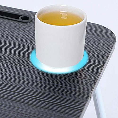 Laptop Bed Desk, Foldable Lap Desk with Storage Drawer, Cup and Phone Holder, Laptop Bed Tray Table, Portable Lap Table, Laptop Stand for Breakfast, Working, Writing, Gaming and Drawing (Black) - Image 5