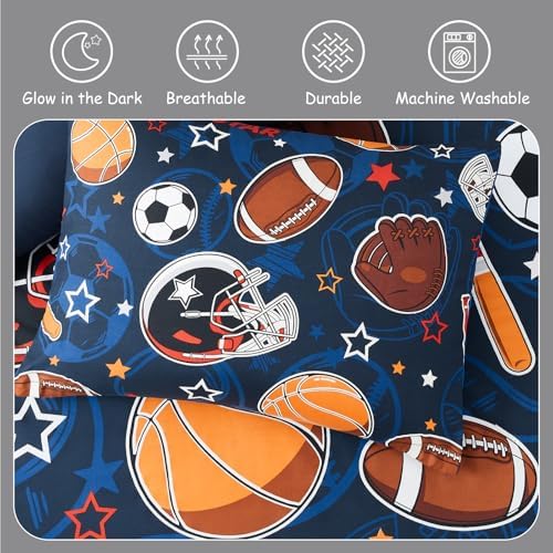 Boys Comforter Sets Full Size - 4 Pieces Sports Bedding Full Bedding Set - Image 5
