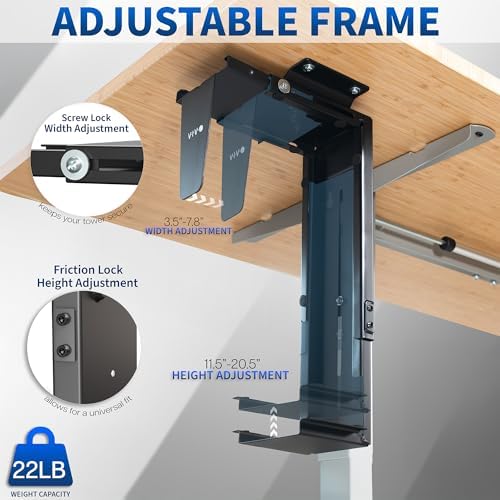 VIVO Black Under Desk and Wall Office PC Mount, MOUNT-PC01 - Image 4