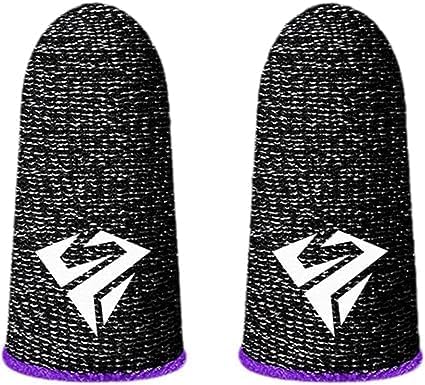 1 Pair Purple Mobile Phone Games Gaming Finger Sleeve Breathable Fingertips Finger Cover Sweatproof Anti-Slip Fingertip Cover for Mobile Game Cell Phone Gaming Finger Sleeves by Htppzjr