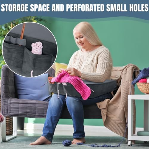 HOMBYS Extra Large Arm Rest Pillow for Adult Gaming,Lap Desk Pillow,Crochet Pillow for Lap Support,Foam Bed Rest Pillow for Reading (Dark Grey) - Image 4