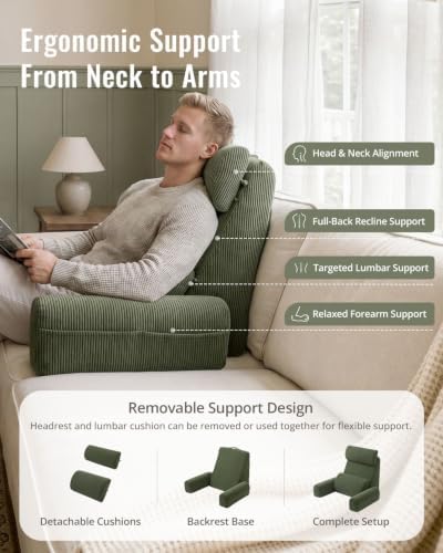 Blissful Diary Reading Pillow with Adjustable Neck & Lumbar Support, 21" - Image 3