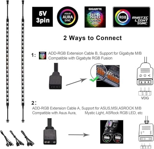 airgoo Addressable RGB PC LED Strip ARGB 5V 3-Pin Light Strip - Image 4