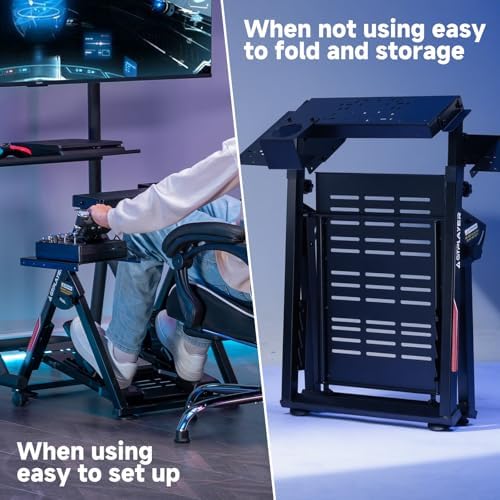 GTPLAYER Flight & Sim Racing Wheel Stand Simulator Cockpit Racing Steering Shifter and Flight Control Mounts Fit for Logitech/Thrustmaster/PXN Gaming Devices, Electronic Devices NOT Included, Black - Image 5