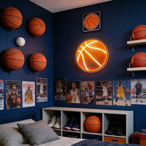 Basketball Neon Sign, UV Printed Basketball LED Light Sign for Fans Teens - Image 6
