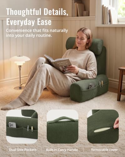 Blissful Diary Reading Pillow with Adjustable Neck & Lumbar Support, 19" - Image 6