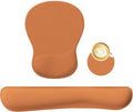 RICHEN Wrist Rest Support for Mouse Pad&Keyboard Set with Coaster,Concave Curved Memory Foam, Non-Slip Base Pain Relief Comfortable Easy Typing Pad for Home/Office (Starry Orange) by RICHEN