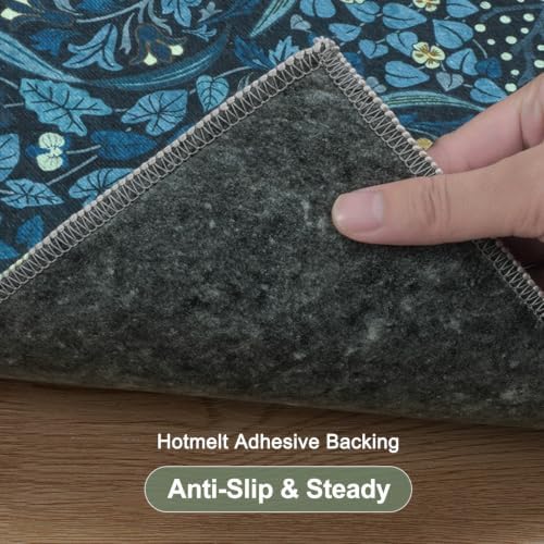 Anidaroel Office Chair Mat for Hardwood Floor/Tile Floor, 5x7 Floral Desk Chair Mat for Hard Floors, Under Desk Rug Protector for Rolling Computer Gaming Chairs, Anti Slip Machine Wash Carpet - Image 5