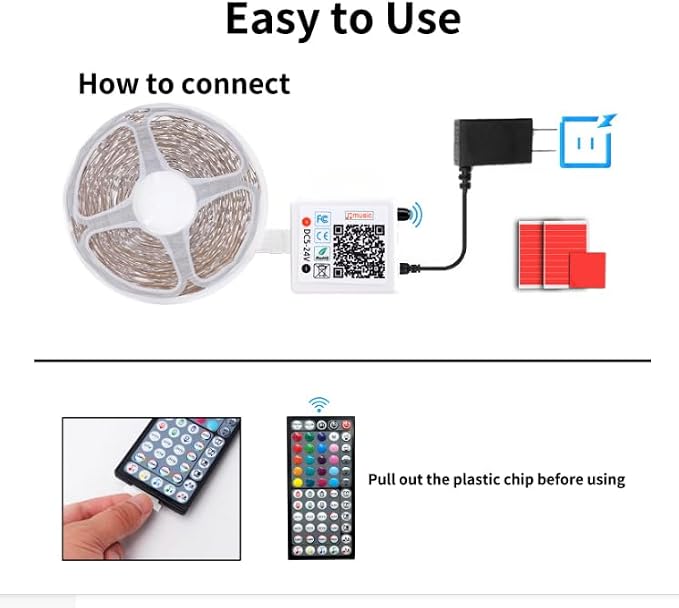 NBBUFF Led Lights for Bedroom 100FT, RGB Led Strip Lights Music Sync - Image 7