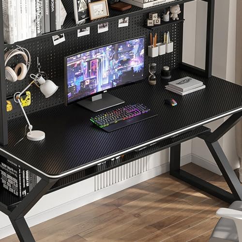 Wall Mounted Storage Pegboard,Desk,Gaming Desk with Pegboard, Large PC Table Computer Desk with Shelves Multifunctional Workbench Home Office Desk Study Writing Workstation(47.99 - Image 4