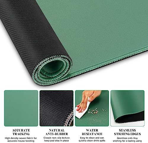 Gimars 4 in 1 Mouse Pad and Keyboard Wrist Rest Set, Large Mouse Pad with Memory Foam Wrist Support Pad for Desk with Coaster, Easy Typing Pain Relief, Gaming Office Home, 31.5x12 inch, Dark Green - Image 5