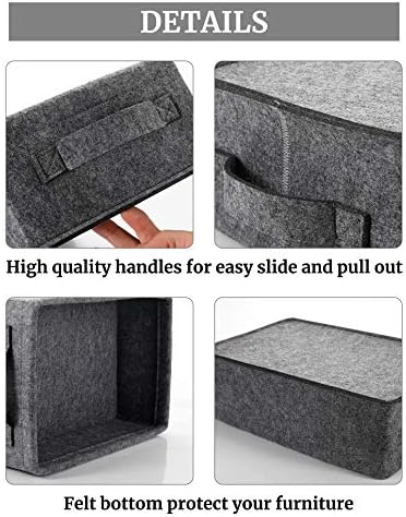 Small Storage Basket Modern Storage Baskets Felt Collapsible Baskets Storage Bins for Cellphone Earphone Chargers Cables Make Up Hair Supplies Fabric Drawers Storage Basket Cute Bin - Image 5