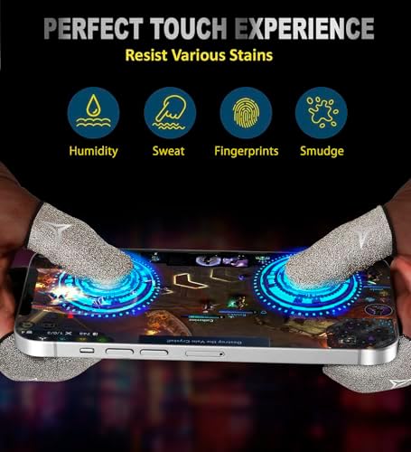 Professional Pure Silver Fiber Finger Sleeves Gloves for Mobile Gaming - Image 6
