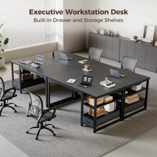 Mericonia 54" Reversible Computer Desk with Drawer, 1" Thick Office Desk - Image 7