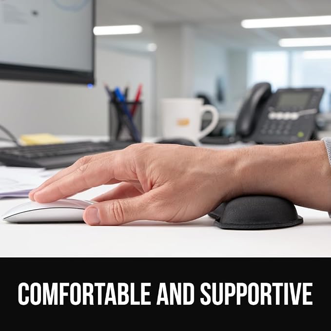 GORILLA GRIP Silky Memory Foam Keyboard Wrist Rest and Mouse Pad for Computer, Ergonomic Typing Support, Desk Office Supplies and Gaming Accessories, Hand & Arm Mousepad Cushions and Coaster Set Black - Image 8