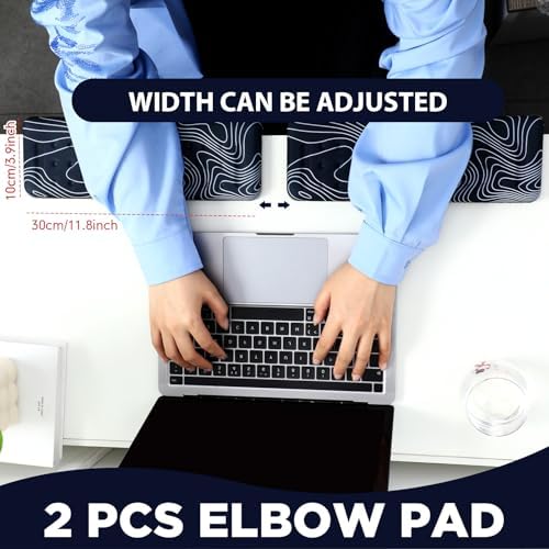 Relaxweex 2 Pcs L-Shaped Desk Wrist Rest Elbow Pad Set Desk Edge Rest Cushion Non-Slip Memory Foam Arm Padding Wrist & Forearm & Elbow Comfort Support for Table or Table Edge (Striped Style) - Image 6