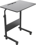 DlandHome 23.6 Inches Rolling Desk with Wheels Adjustable Height, Black by DlandHome