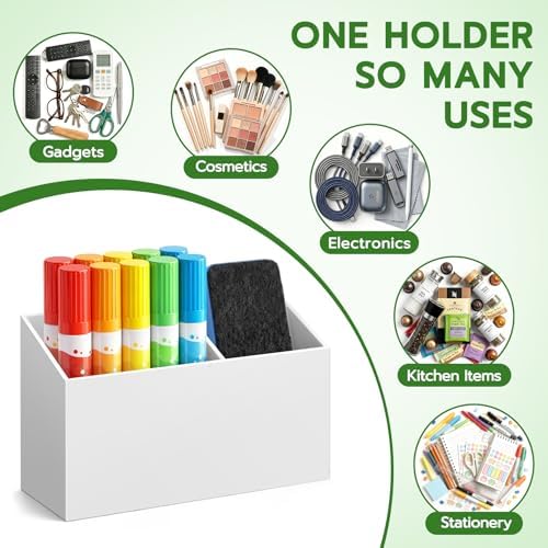 MR.MATE Magnetic Pen Holder,White Magnetic Marker Cup for Fridge Whiteboard - Image 6