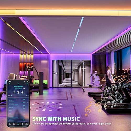PAUTIX 5V USB RGB COB LED Strip Light 4.92ft/1.5m Color Changing Strip Lights,TV Backlight Multicolor Flexible Under Cabinet Tape Lights with Bluetooth Control for Bedroom,Kitchen,Home DIY Lighting - Image 4
