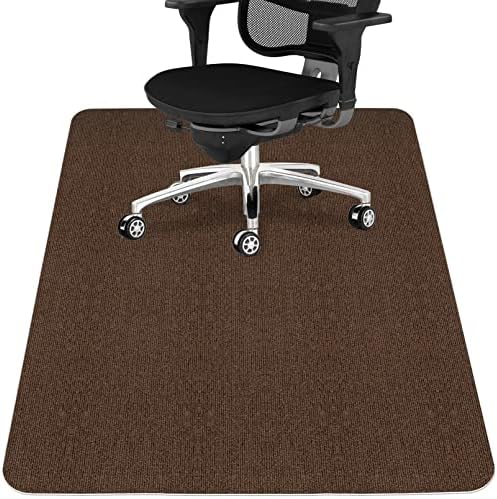 Sycoodeal Office Chair Mat for Hardwood Floor,Office Computer Gaming Chair Mat for Tile Floor,Large Floor Protector Rug,Anti-Slip,Easy to Clean,Coffee(48"x55") by SYCOODEAL