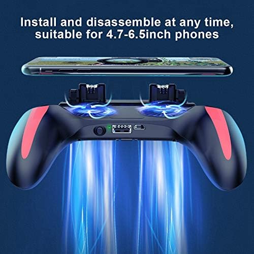 Ciglow Smartphone Gamepad, Rechargeable Mobile Phone Game Controller Gamepad with Dual Cooling Fans Game Auxiliary Key Gaming Handle for iOS/Android Smartphone.(2500mah) - Image 2