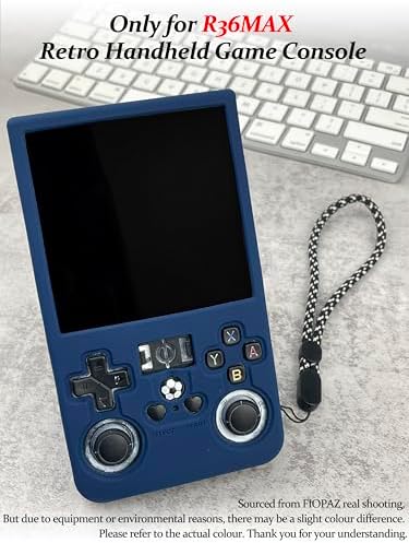 FIOPAZ for R36MAX Silicone Protective Case, Soft Skin for R36 MAX Retro Handheld Game Console Accessories, Anti-Scratch Washable Only for R 36 MAX Sleeve with Lanyard (Blue) - Image 6