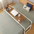 TigerDad Adjustable Overbed Table with Wheels, Mobile Laptop Desk on Wheels for King Queen Bed, Height Adjustable Rolling Computer Cart with Stand, Ancient Oak by TigerDad