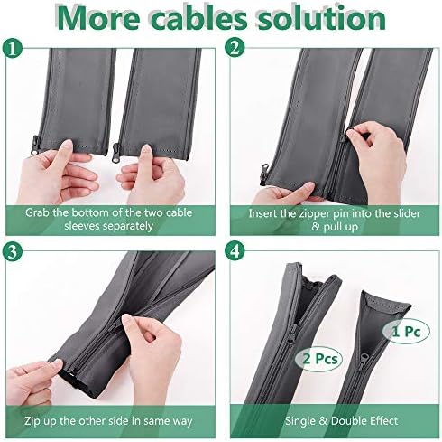 StangH Flexible Cable Management Sleeve kit, 39 Inches, 2 Pieces -Grey - Image 4