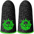 Gaming Finger Sleeve, 28-Needle Knitting, Silver Glass Fiber Material, Washable and Breathable with Metal Storage Box (Green) by BLUEWOW