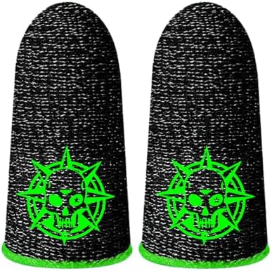 Gaming Finger Sleeve, 28-Needle Knitting, Silver Glass Fiber Material, Washable and Breathable with Metal Storage Box (Green) by BLUEWOW