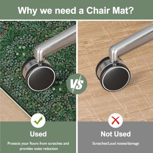 Anidaroel Home Office Chair Mat for Hardwood Floor, 48"x60" Desk Floor Mat for Hard Floors, Under Desk Rug for Rolling Chair, Antil-Sip Large Protector Mat for Office Chair, Easy to Roll - Image 3
