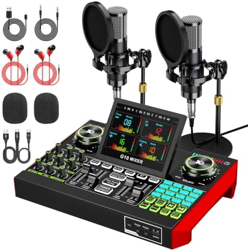 TENLAMP G10 Creator Audio Mixer Bundle with Dual Microphones by tenlamp