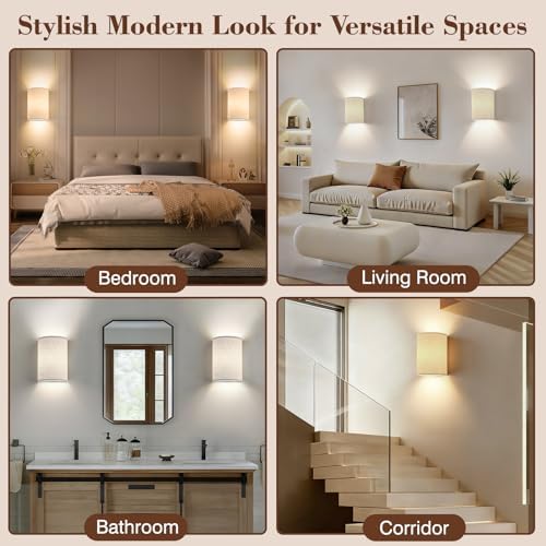 Battery Operated Rechargeable Wall Sconce Set of Two with 10000mAh Battery - Image 5