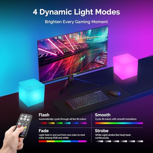 LOFTEK 4-inch LED Cube Lights, Rechargeable Night Light for Kids, Hangable - Image 4