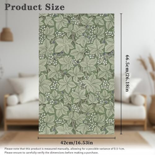 Green Leaf Textured Print Recliner Chair Headrest Protector Cover 2/Pcs- Easy Install Breathable Polyester, Waterproof & Anti-Slip with Fixing Nails for Office/Home (26x16 Inch) - Image 6