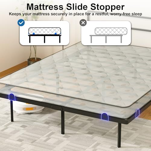 AGXI Full Size Bed Frame with Headboard, 14 Inch Floating Bed with Smart LED Lights and USB Charging Station, Easy Assembly, No Box Spring Needed - Image 7