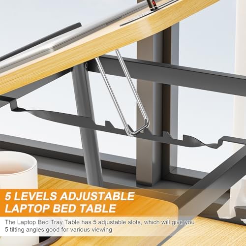 Laptop Desk for Bed, Adjustable Laptop Stand with 5 Different Angles - Image 3