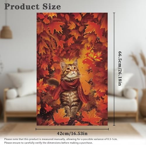 Recliner Headrest Protector 26x16 Inch - Durable Polyester Cover, Water-Resistant & Breathable with Anti-Slip Base, Easy-Install Includes Nails Thanksgiving Cute Cat Print - Image 6