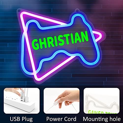 YuanDian Customized Gamer Neon Sign, Game Controller LED Neon Lights for Game Room Wall Decor, Gift Ideas for Boys Gamers Nephew Men Teen Son Grandson - Image 3