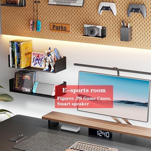 Metal Bali Floating Wall Shelves 15.5IN for Storage and Decor Wall Mounted CD DVD&Books Perfume, Make up Storage Shelves Living Room, Bedroom, Bathroom & Kitchen,2Pack,Black - Image 6