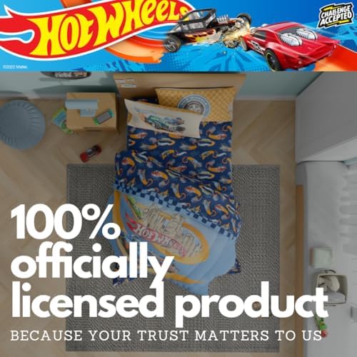 Hot Wheels Race Track 4 Piece Toddler Bed Set – Super Soft & Cozy Reversible Microfiber Comforter and Sheets (Officially Licensed Product) by Franco - Image 7