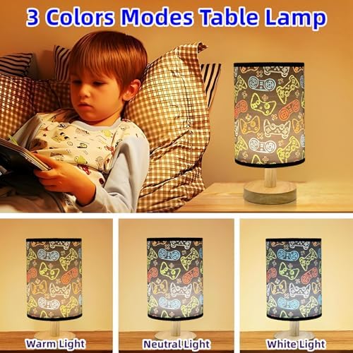 Gaming Table Lamp LED Nightstand Night Light,3 Lighting Modes Dimmable Video Game Desk Lamp,Gaming Themed Bedside Lamp for Boys Girls Teens,Gaming Room Aesthetic Decor,Birthday Gift for Gamers - Image 2