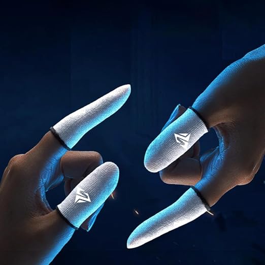 2Pcs Breathable Gaming Finger Sleeves Game Gloves Anti-Sweat Thumb Finger Cots Fingertip Cover for Mobile Games/COD / / ROS Gaming Sleeves Cots for Mobile Games Sensitive Touch Feel - Image 5