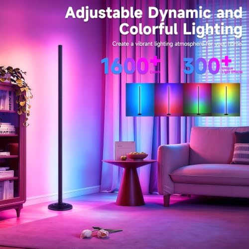 Bevenus RGB Corner Floor Lamp,1800LM LED Standing Lamp for Gaming Room,1P - Image 5