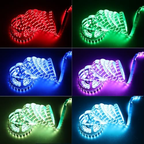 Bright Double Row Bendable RGBCCT 5in1 LED Strip 24V 660LEDs Micro Serrated And Center Cutout PCB Flexible S LED Strip RGB+W+WW 5 Colors In 1 LED 16.4ft 20mm Wide (Dual Row 660LEDs IP20) - Image 4