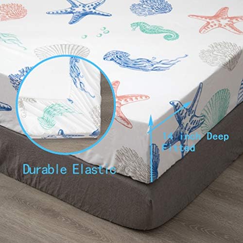 JSD Coastal Beach Theme Kids Full Sheet Set 4 Piece Deep Pocket - Image 6