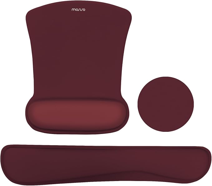 MOSISO Wrist Rest Support for Mouse Pad&Keyboard Set, Wine Red by MOSISO
