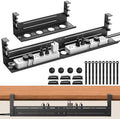 Under Desk Cable Management Tray - 18-29in Retractable Iron Cord Organizer, No-Drill Installation with Anti-Slip Pads, Desk Cable Tray for Office, Gaming,Standing Desks(Black) by Unknown