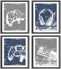 Retro Video Game Gaming Poster Prints for Home Boys Room Playroom Decor,Black And White Video Game Decorations Prints Wall Art Unframed 4pcs 8x10inches,Gift for Gamer Boys Gaming Love (8×10 inc) by AEHIE