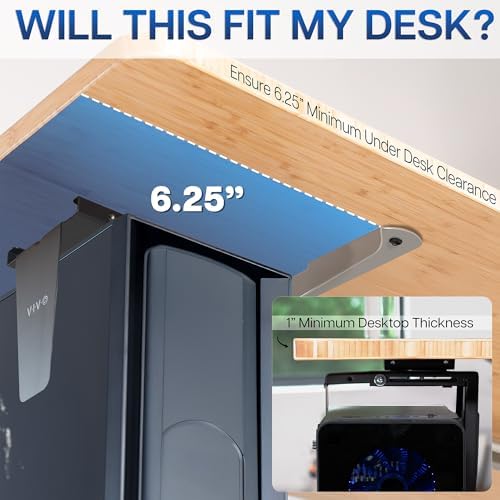 VIVO Black Under Desk and Wall Office PC Mount, MOUNT-PC01 - Image 6